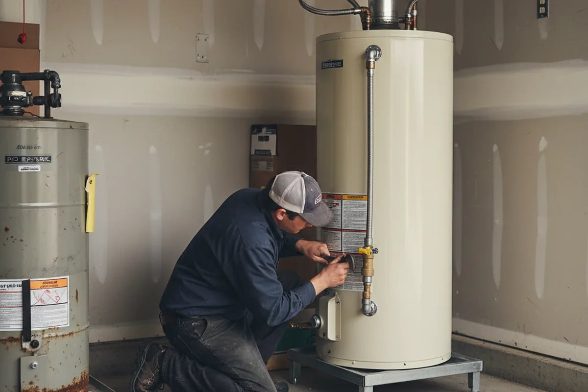 Water heater and shutoff valve replacement in Wenona